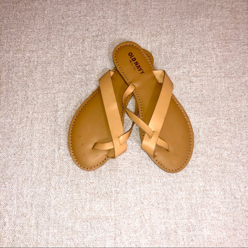 OLD NAVY|LEATHER LIKE TAN STRAP SANDAL|6